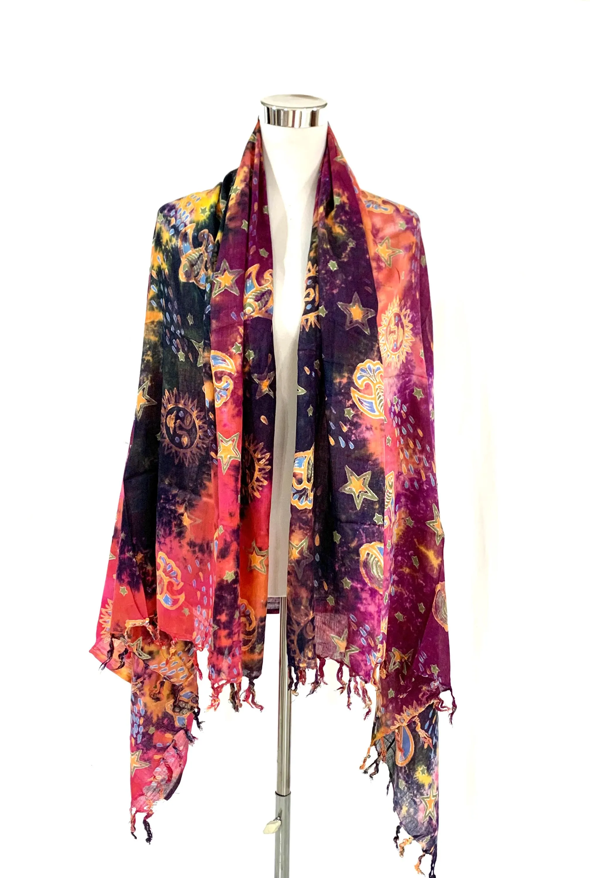 Multicolour Sarong Shawl, 100% Viscose, Mixed colour Beach wear shawl, multipurpose shawl, Screen printed feel good Sarong shawl or Pareo. - image 5