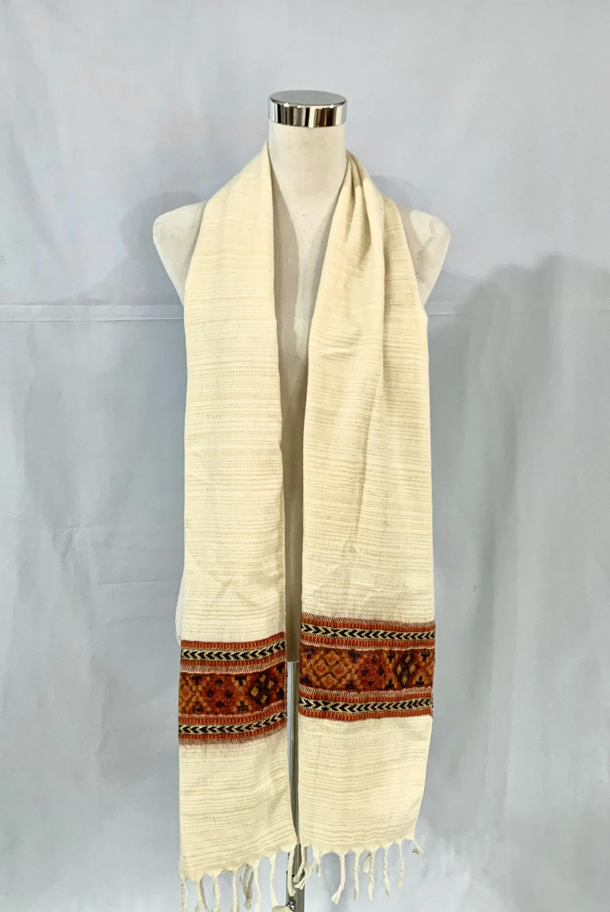 Extra Long Unisex Winter scarf, Cream colour His or Her Soft wool blend feel good casual or Formal wear. - image 5