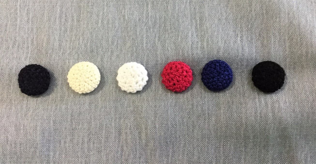 Round Acrylic Buttons Covered with Crochet Navy Cotton Thread - image 4