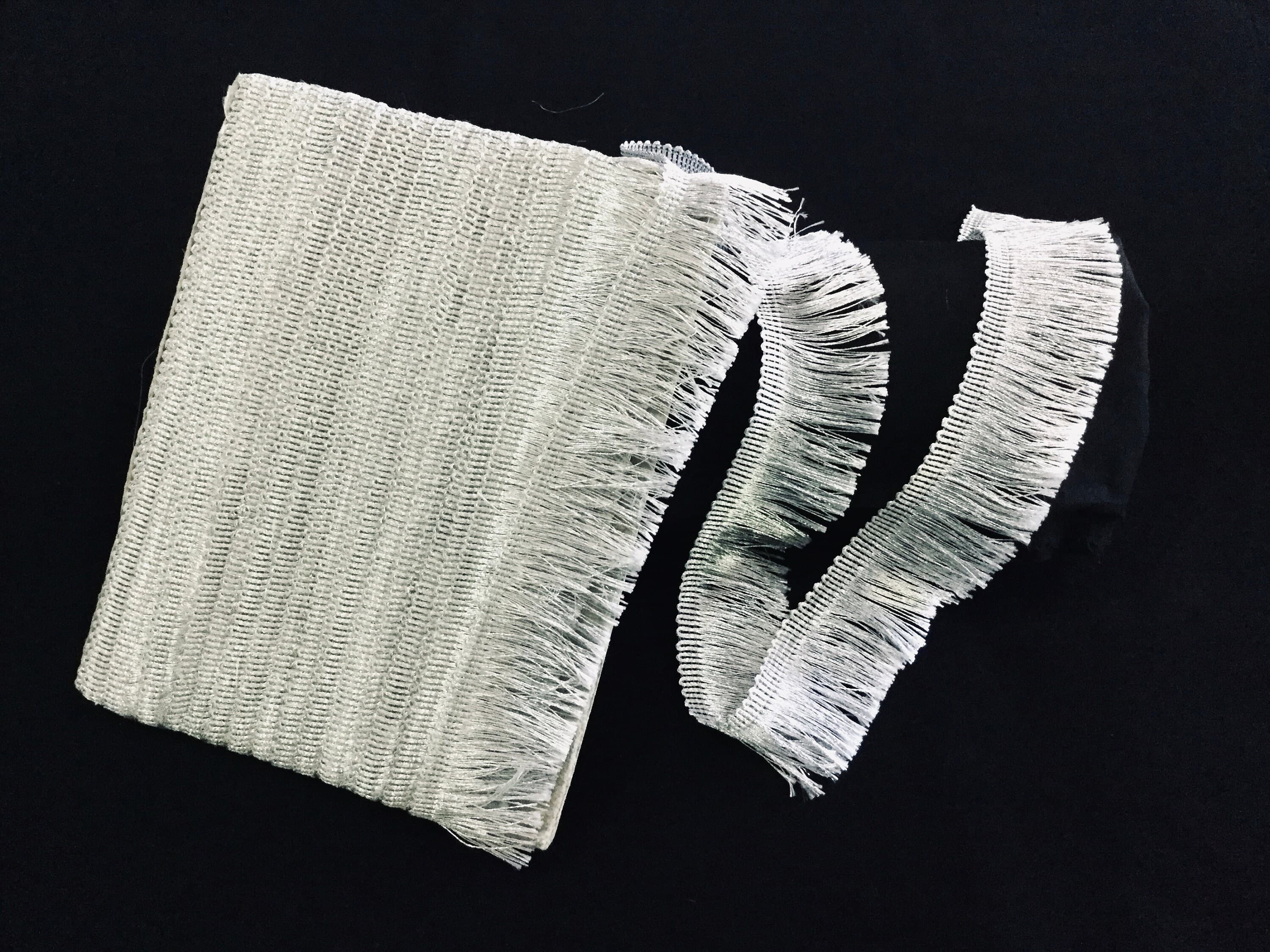 Silver tassel trim long strands - image 5