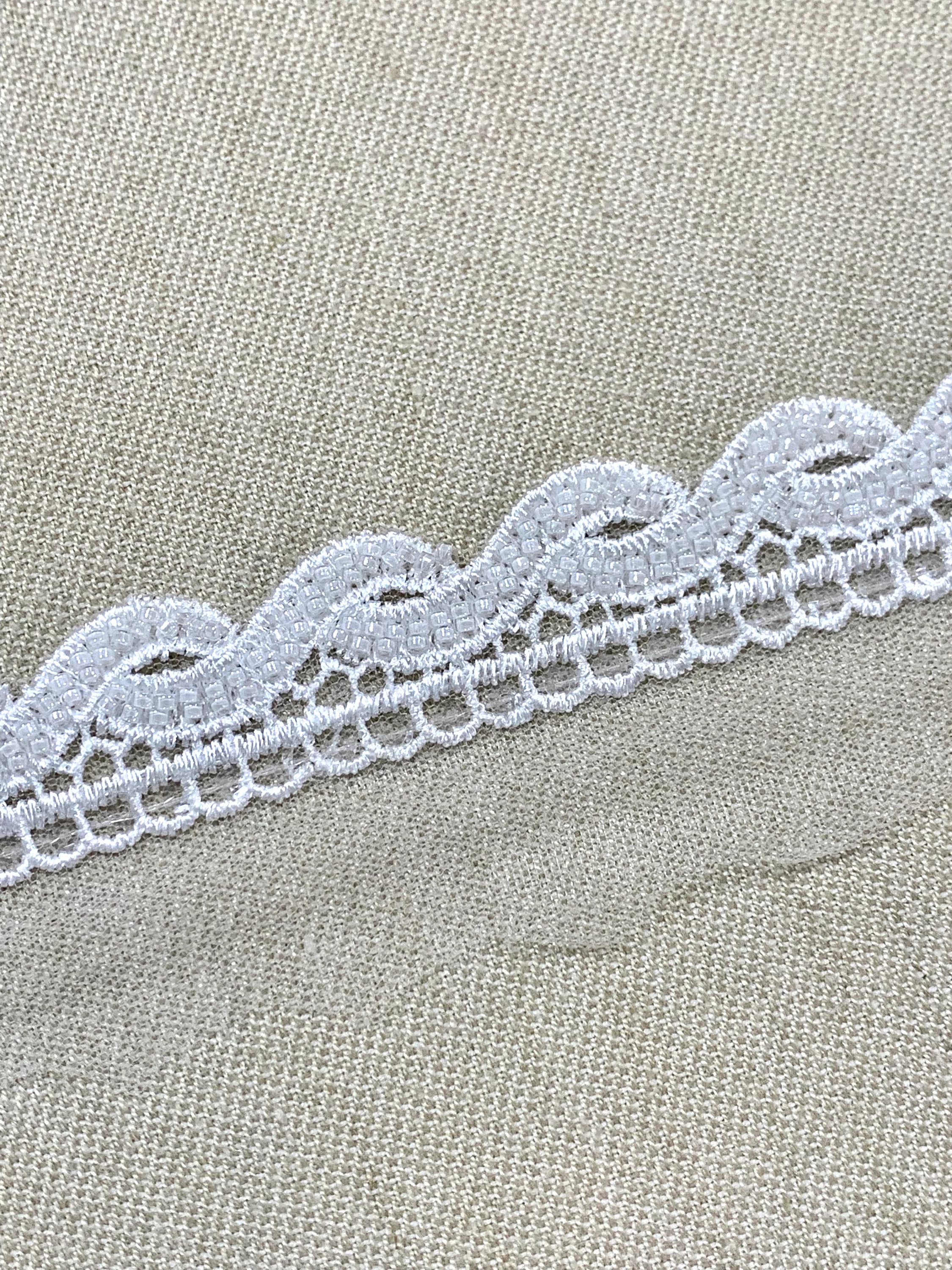 1.6 yards White hand beaded trim, Border trim, Fashion trim, Home decor trim, Doll making trim, Formal n casual trim. - image 3