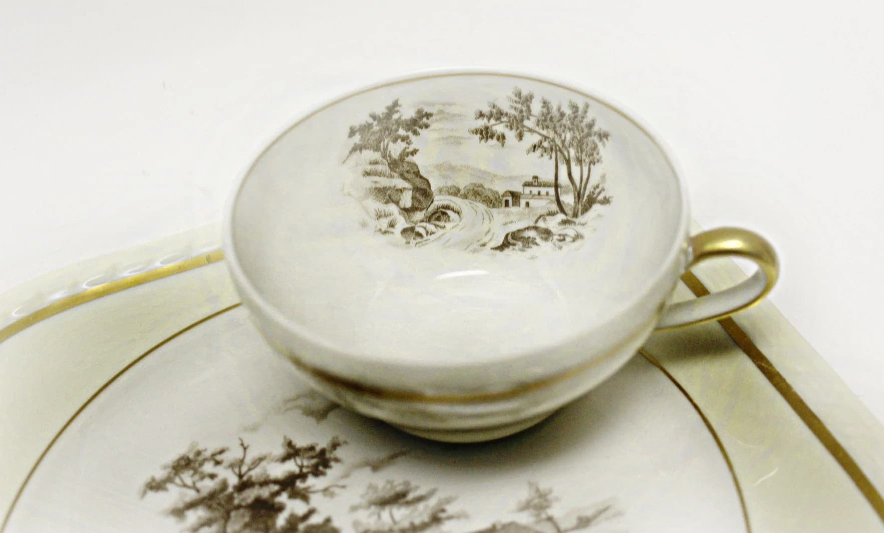 Limoges France Tea Cup and Plate Breakfast Set for Six (6) by Charles Ahrenfeldt Excellent Condition - image 4