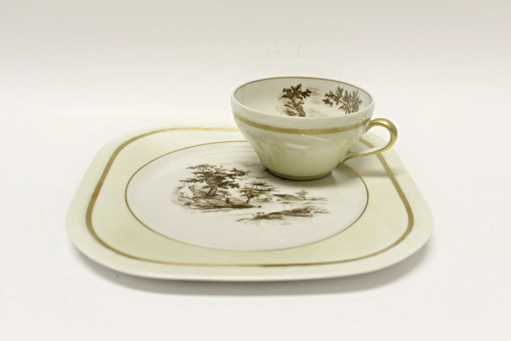 Limoges France Tea Cup and Plate Breakfast Set for Six (6) by Charles Ahrenfeldt Excellent Condition - image 3
