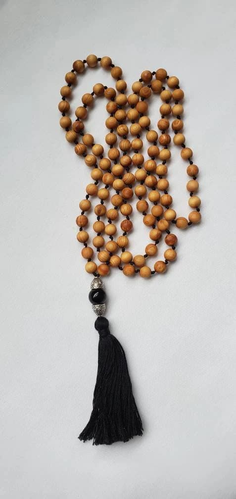Sandalwood Chakra Mala Necklace, 108 Meditation Beads, Yoga Jewelry - image 3