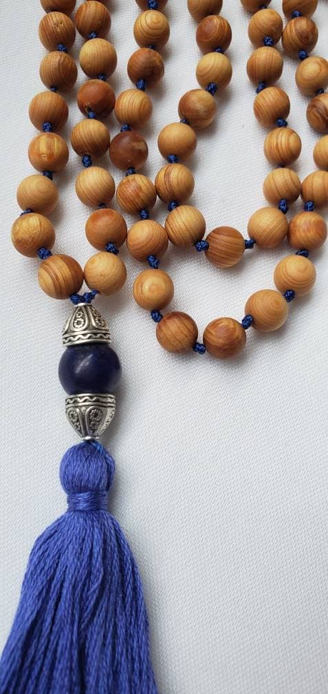 Sandalwood Chakra Mala Necklace, 108 Meditation Beads, Yoga Jewelry - image 2
