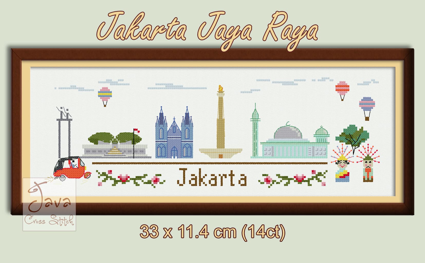 Jakarta Jaya Raya - Jakarta Landmarks PDF Cross Stitch Chart