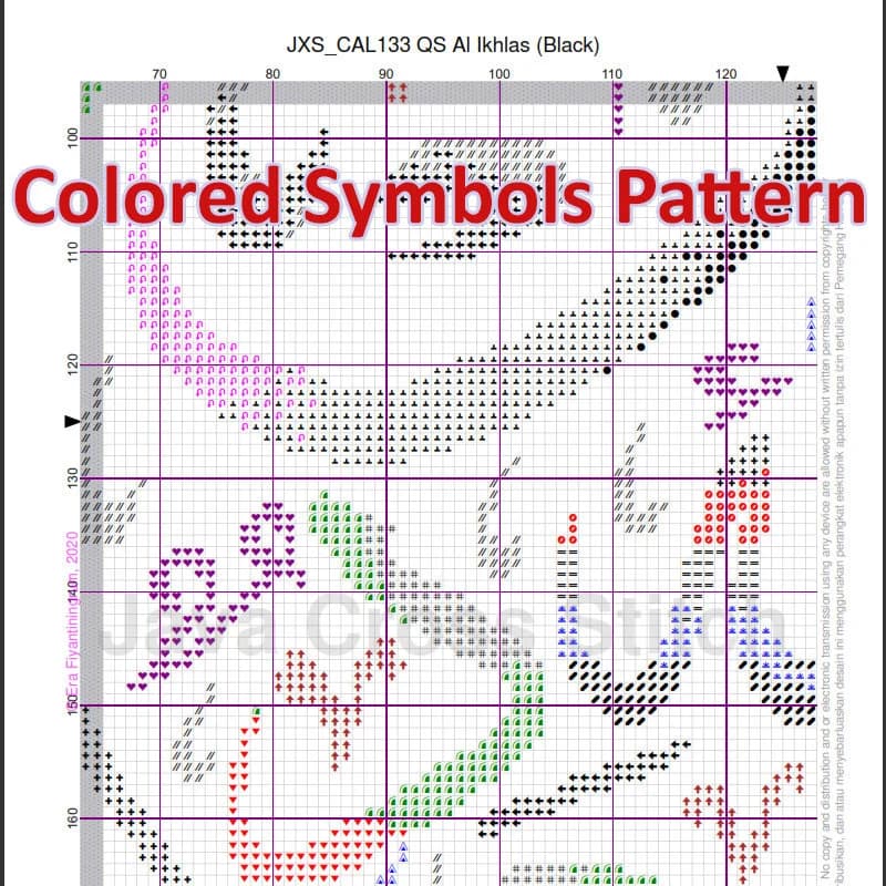 Qul Surah Cross Stitch Charts: Islamic Art on Black (4 PDF) - image 5