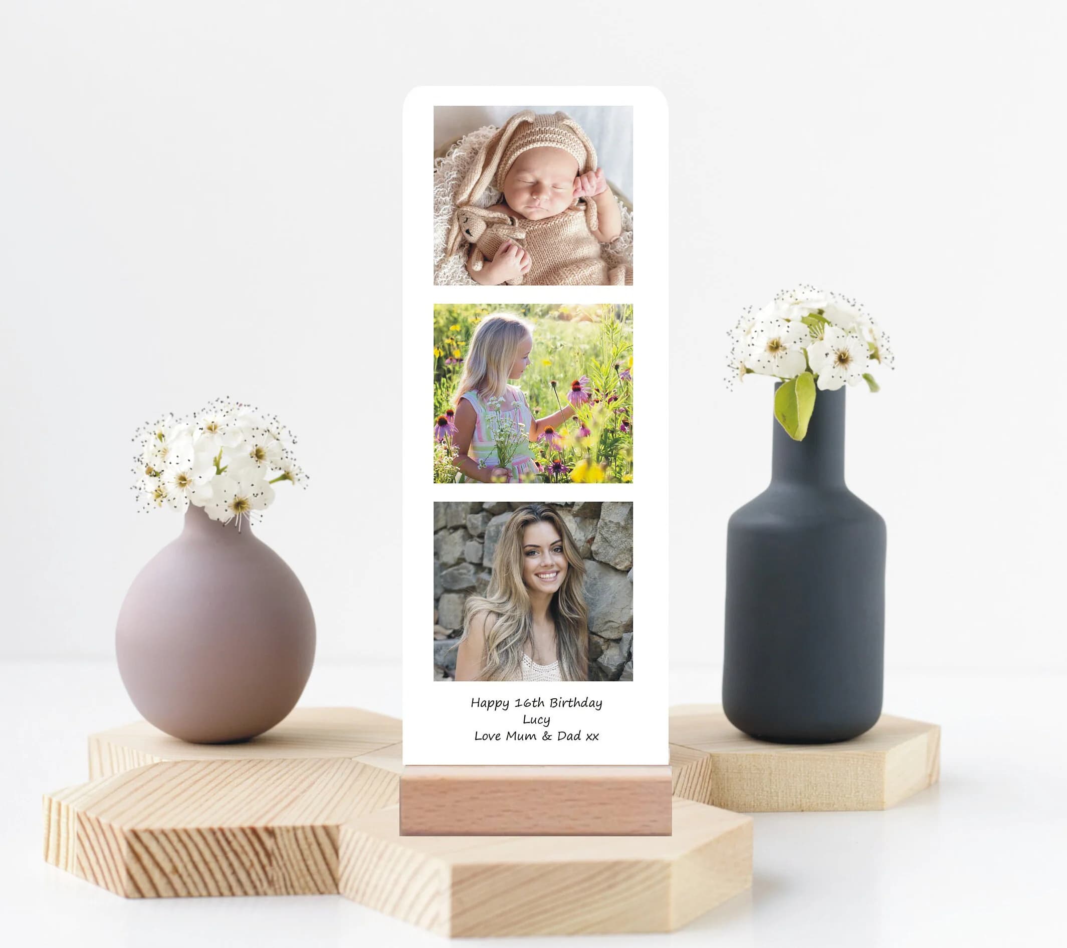 16th, 18th, 21st Milestone Metal Photo Strip Birthday Keepsake - Personalised Photo Gift for a special birthday - Unique Birthday Gift