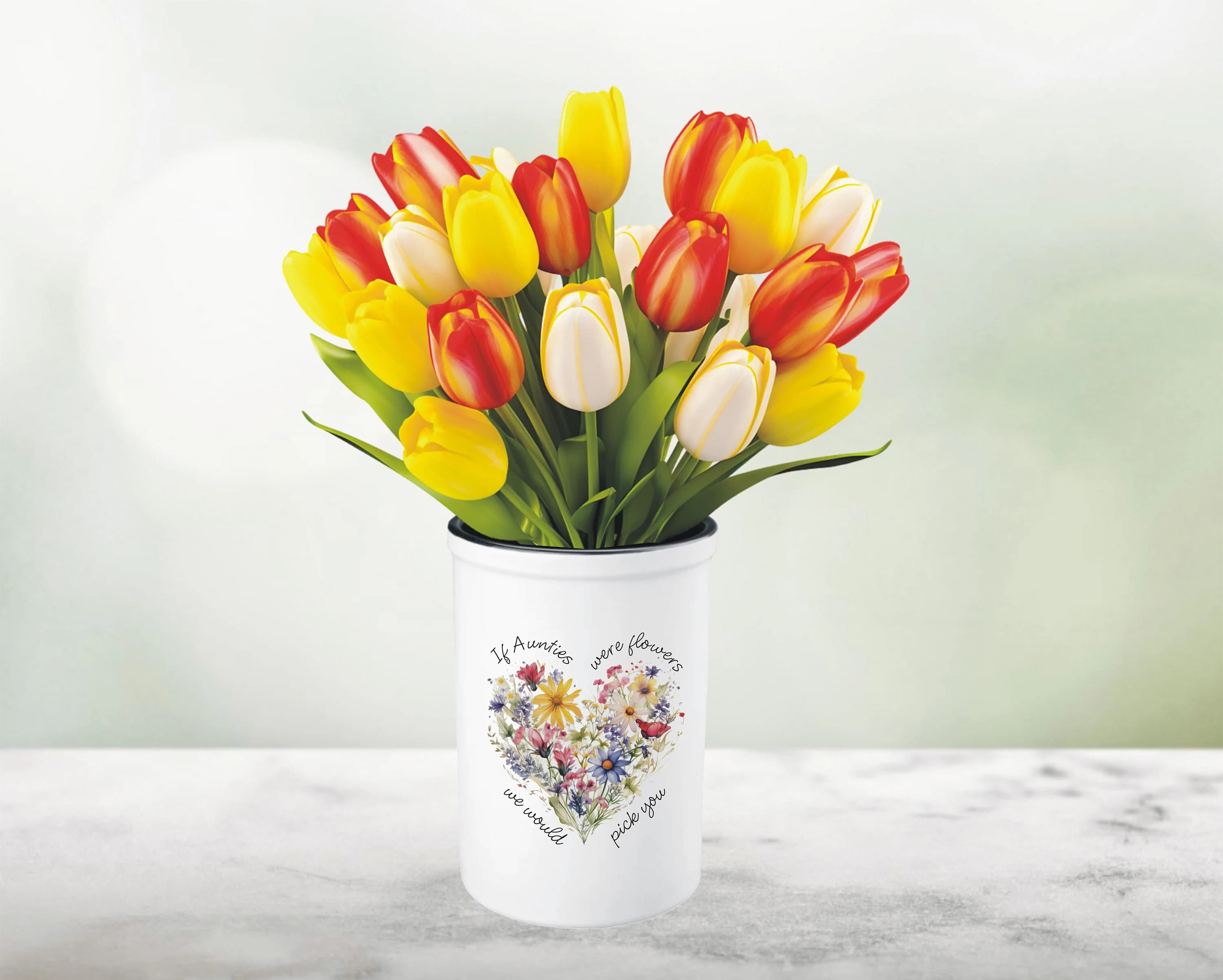 If Aunties Were Flowers We Would Pick You Personalised Vase Gift For A Special Aunty, Aunty Birthday Gift From Nephew or Niece