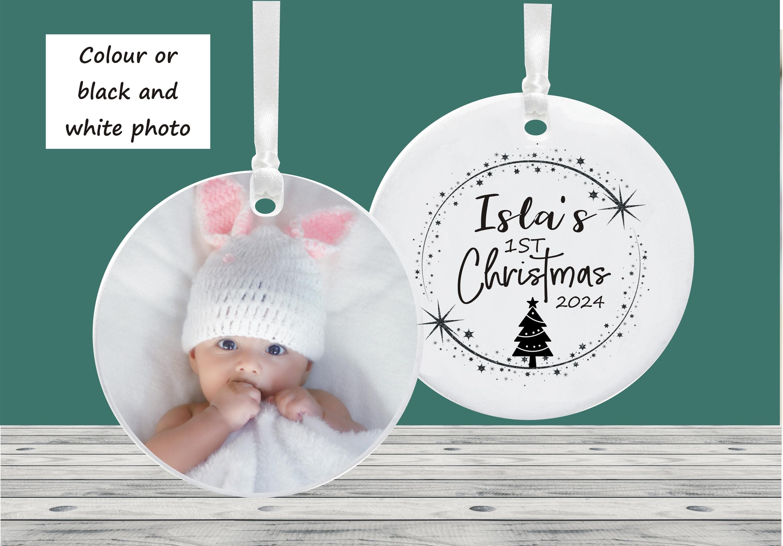 Baby's 1st Christmas Photo Christmas Bauble - Keepsake Gift - image 2