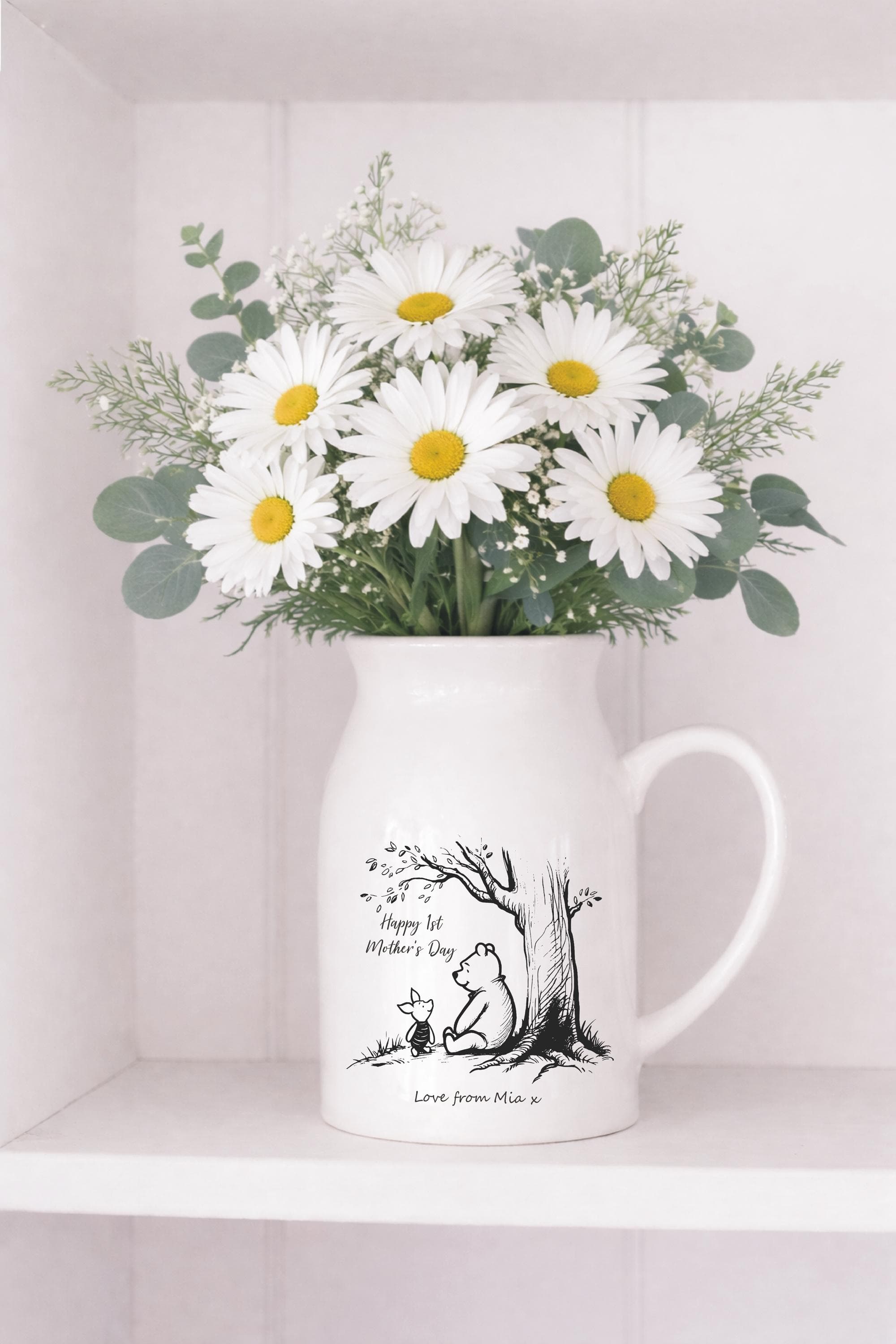 Personalised Winnie the Pooh Ceramic Small Jug Vase, 1st Mother's Day Keepsake Gift - image 5