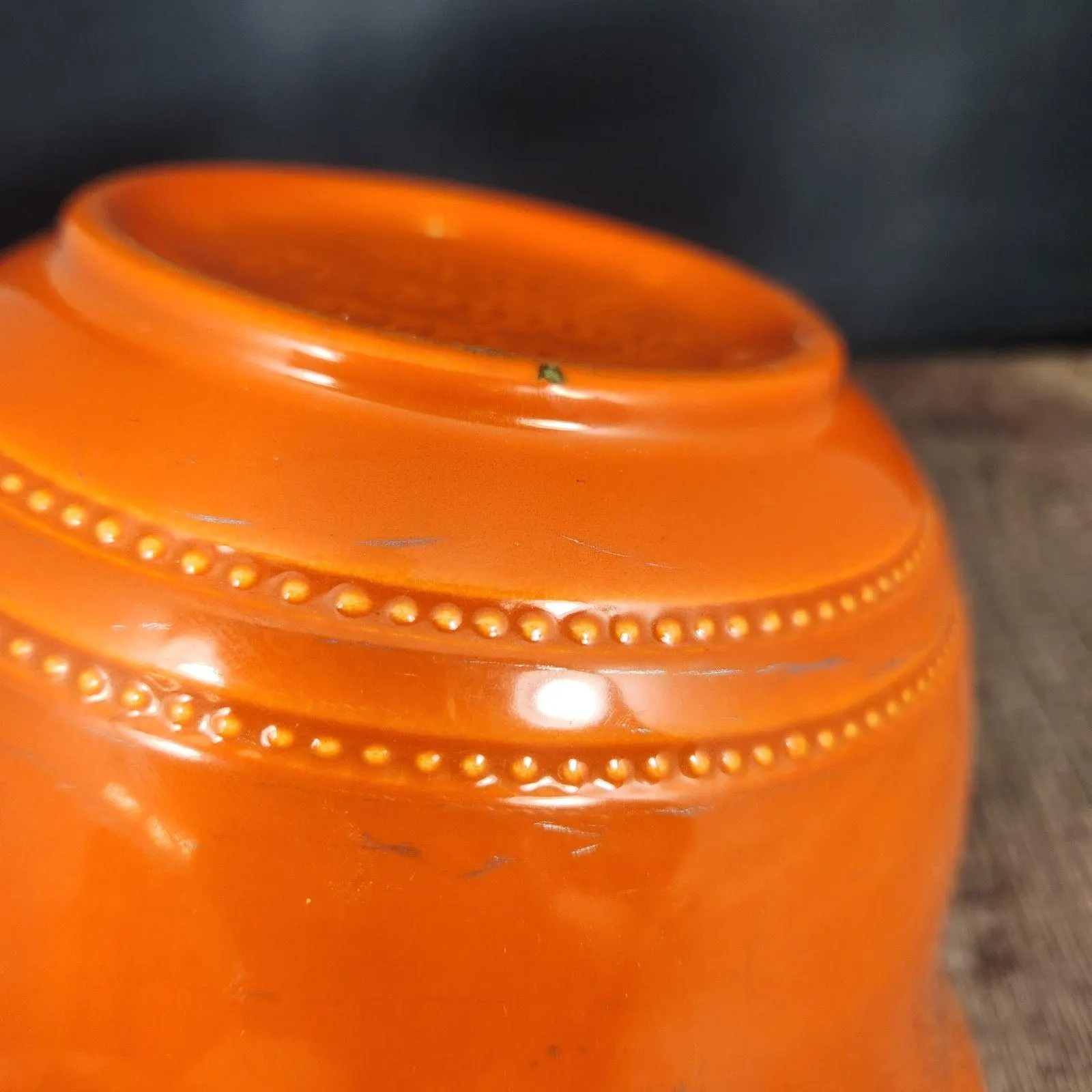 Hall 1930s Radiant Ware Orange Mixing Bowl - Vintage Pottery RARE Radiantware Serving - image 3