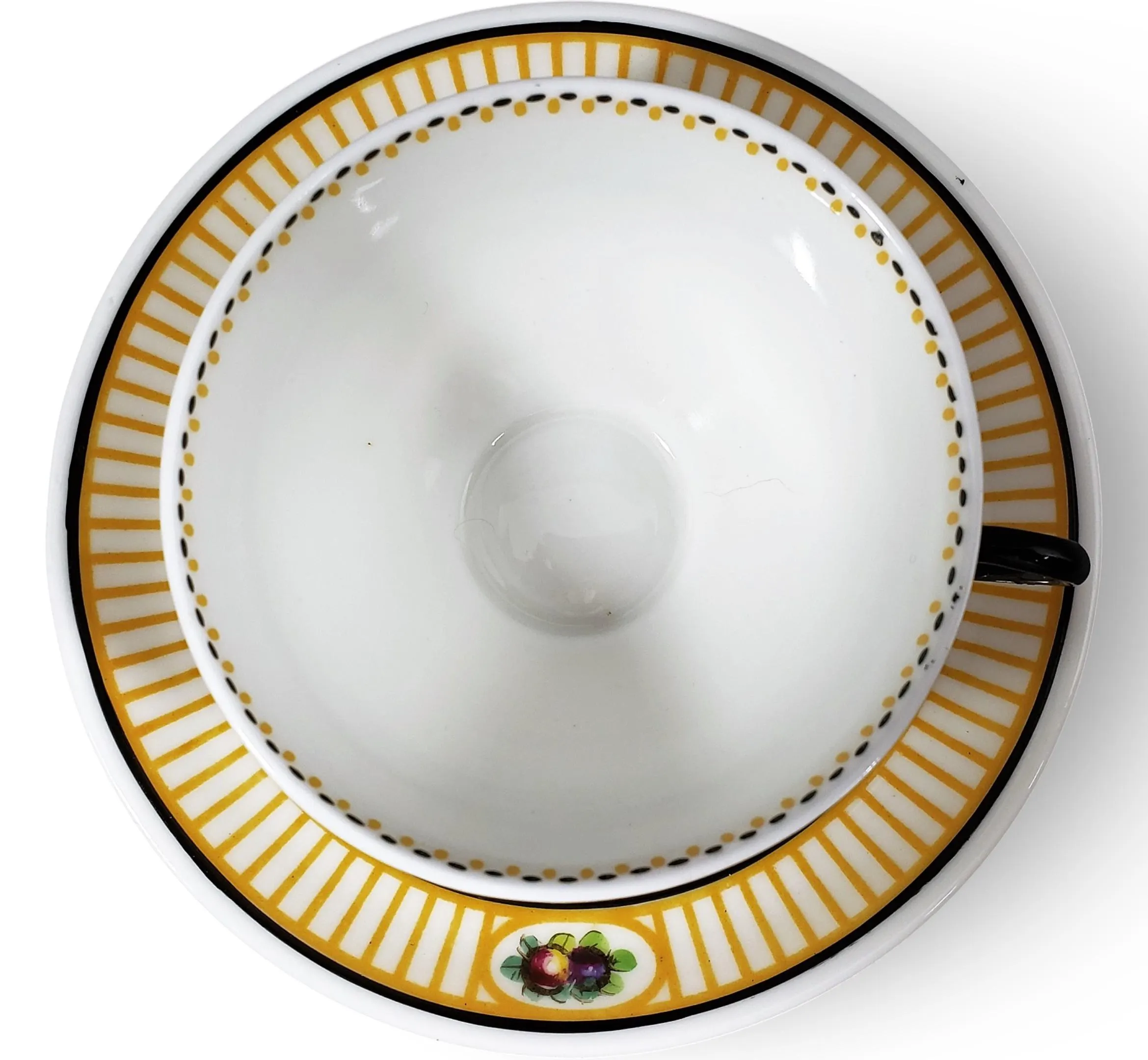 Antique Royal Doulton Art Deco Tea Cup & Saucer - RARE 1912 Robert Allen Studio Fruit Pattern - image 5