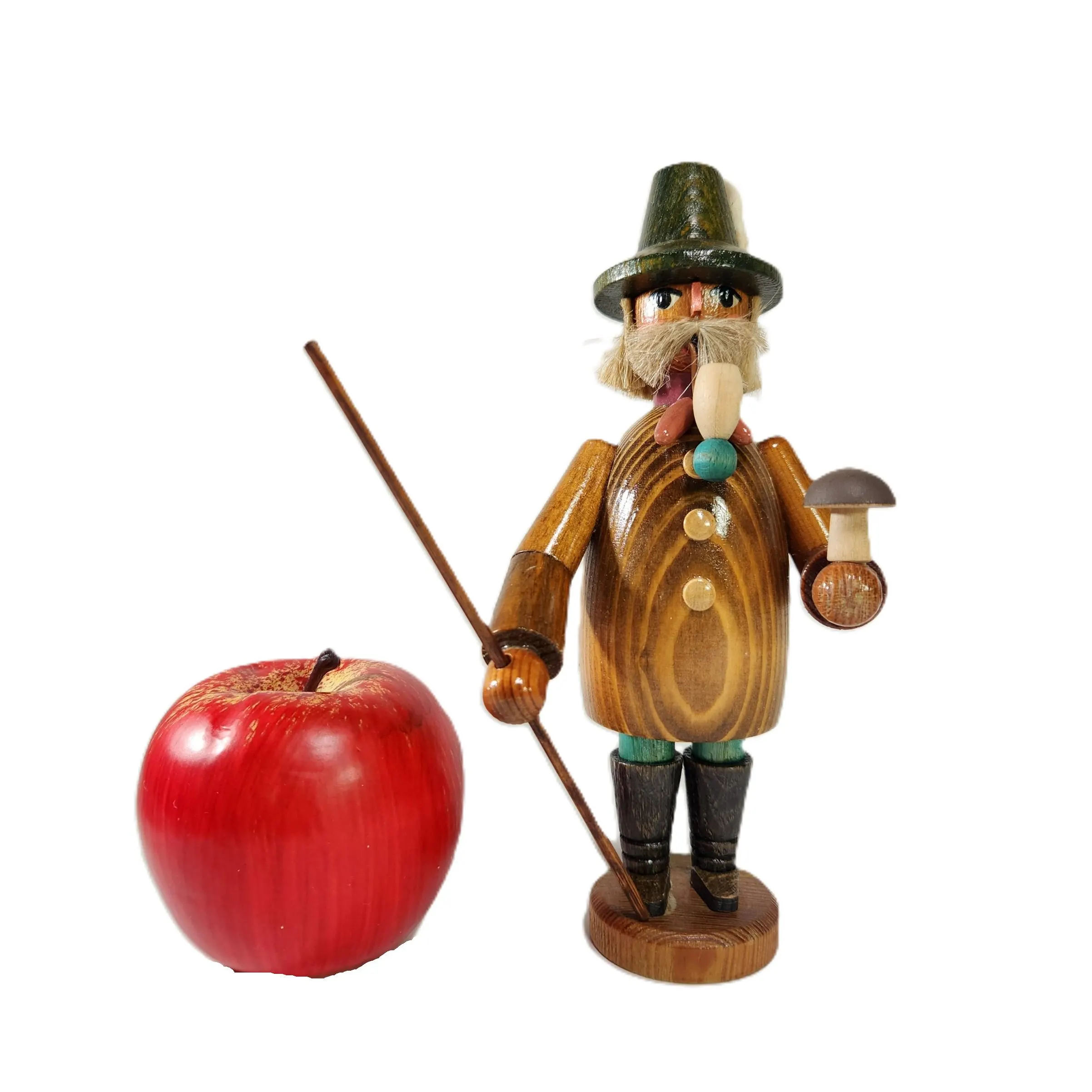 Vintage Smoker Incense Burner THE MUSHROOM FORAGER German Folk Art Erzgebirge Epertic Wood Christmas Decor Germany - image 3