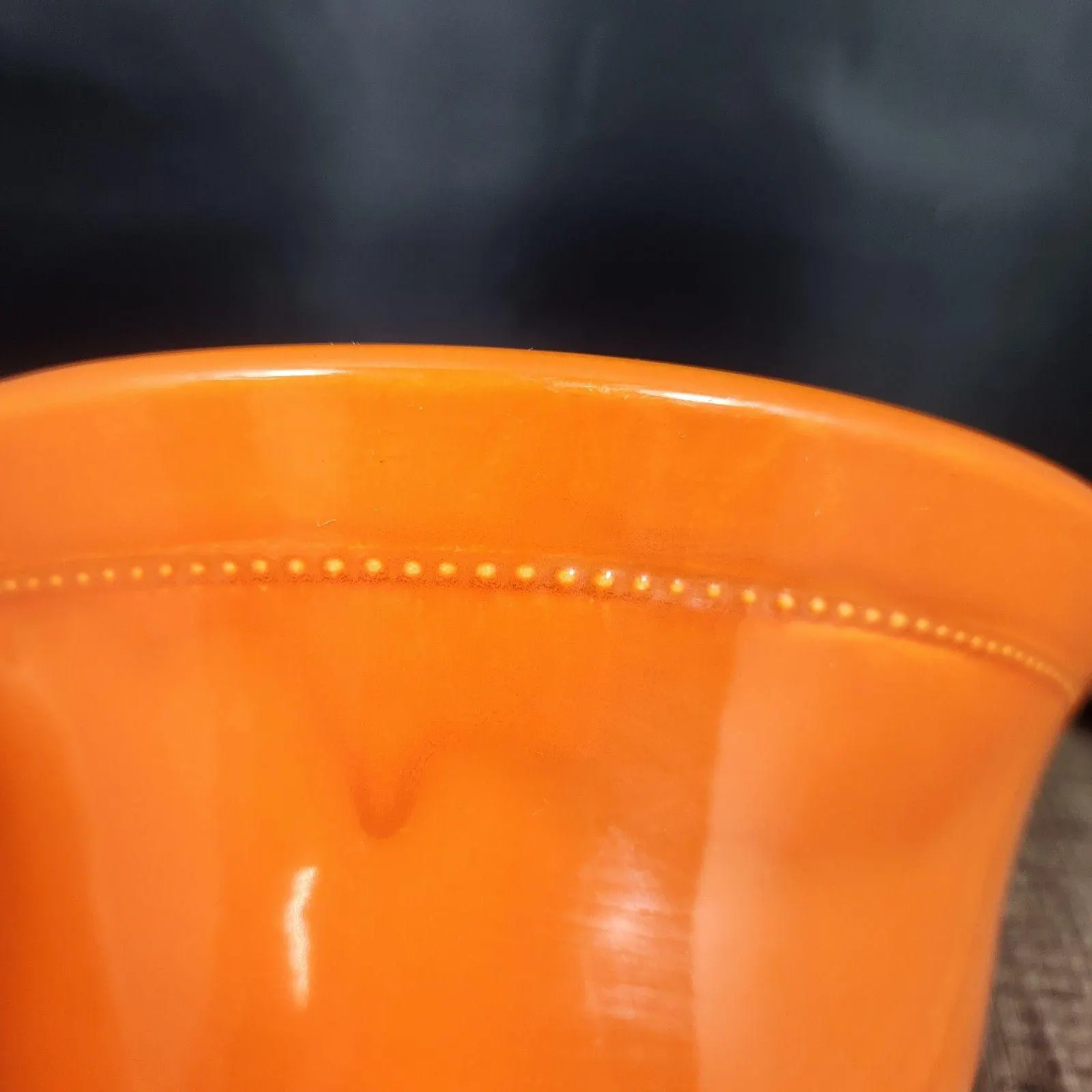 Hall 1930s Radiant Ware Orange Mixing Bowl - Vintage Pottery RARE Radiantware Serving - image 5