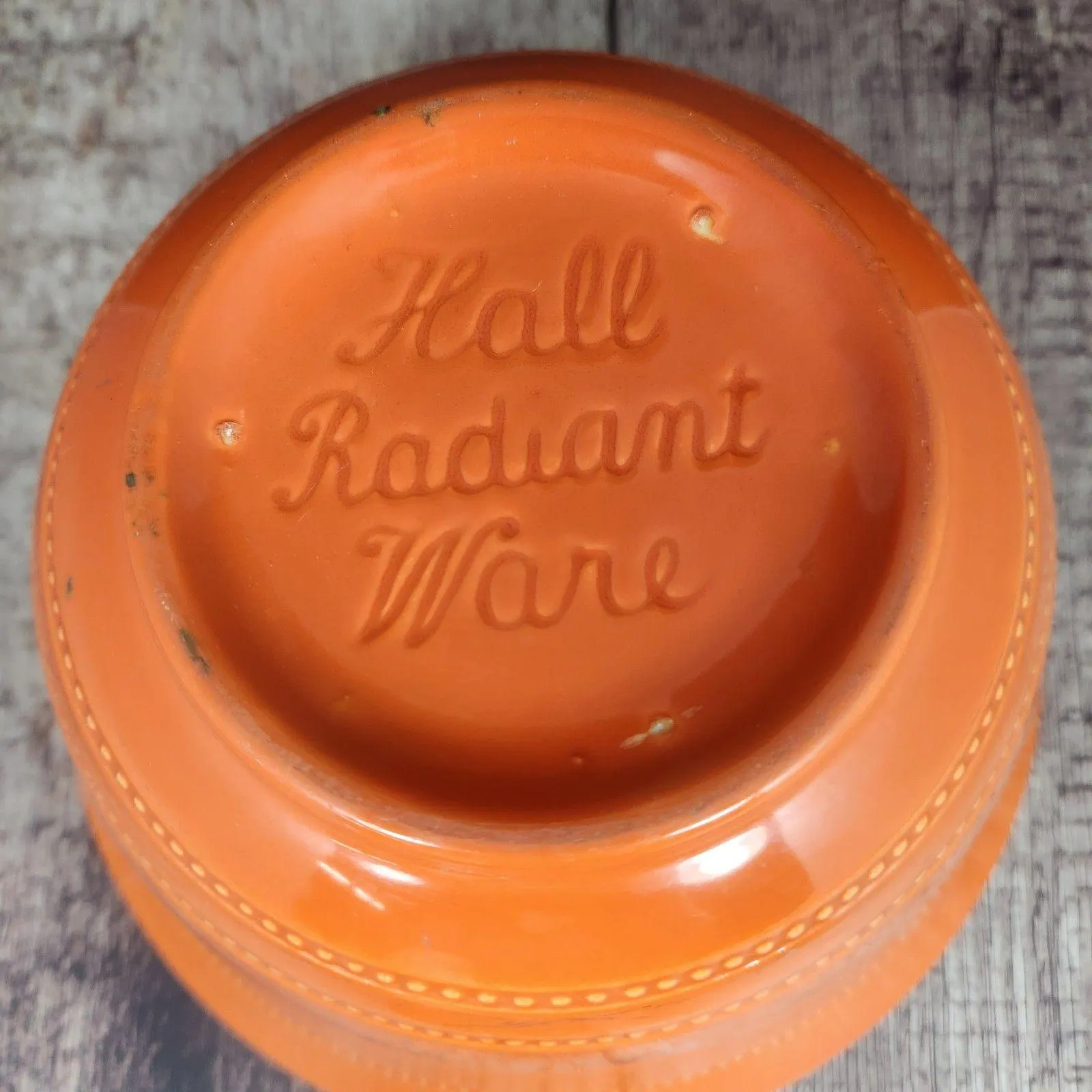 Hall 1930s Radiant Ware Orange Mixing Bowl - Vintage Pottery RARE Radiantware Serving
