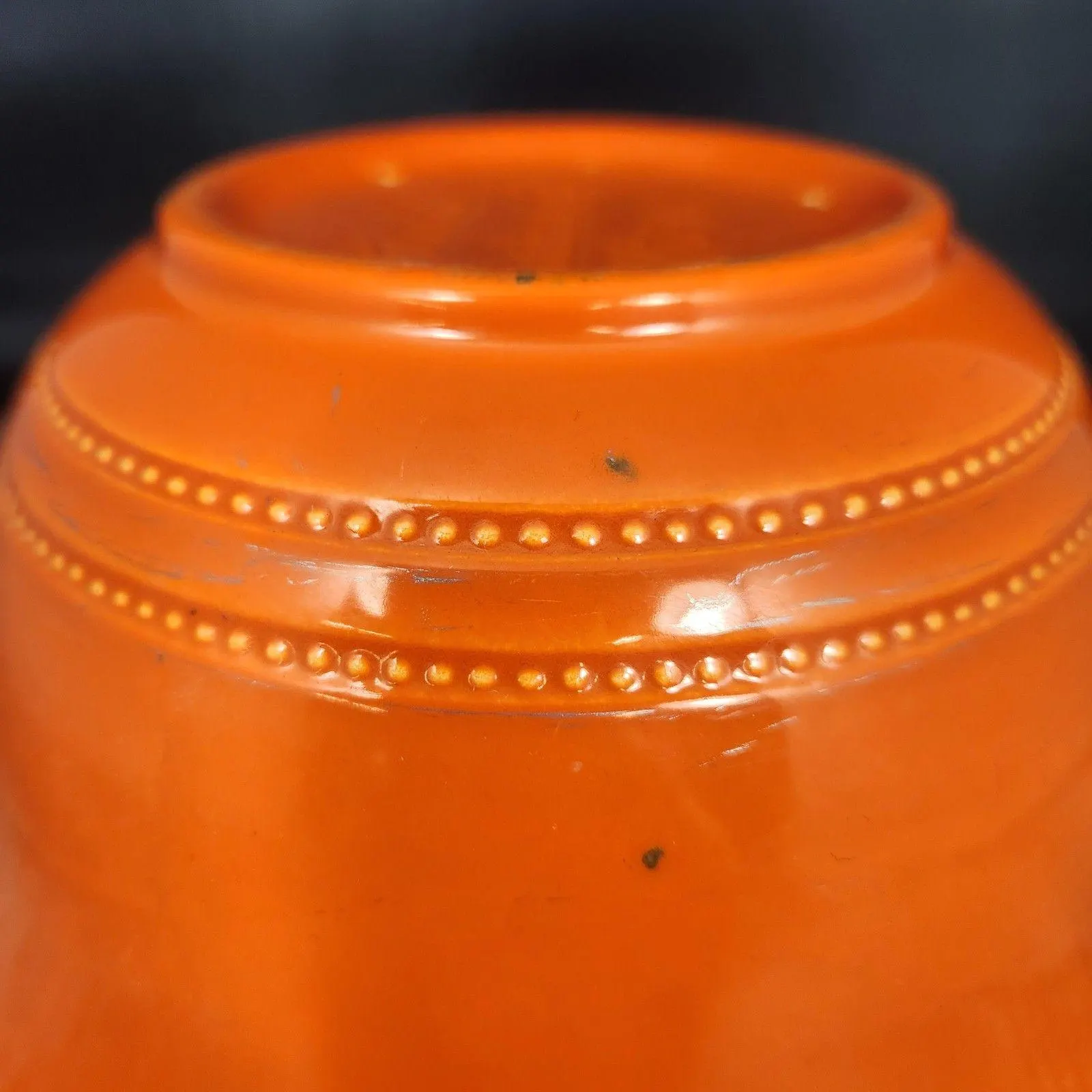 Hall 1930s Radiant Ware Orange Mixing Bowl - Vintage Pottery RARE Radiantware Serving - image 2