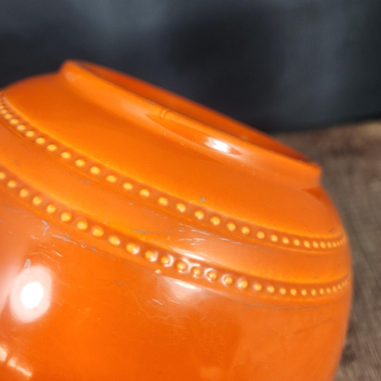 Hall 1930s Radiant Ware Orange Mixing Bowl - Vintage Pottery RARE Radiantware Serving - image 4