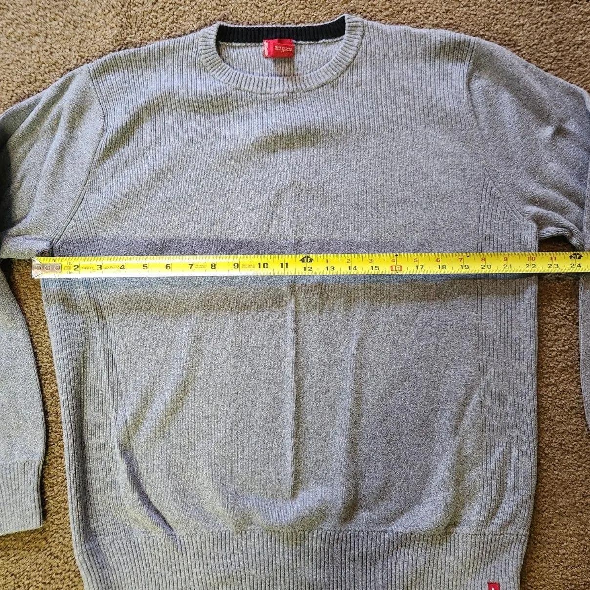 Vintage Mens Levi's Gray Knit Sweater - Size L 100% Cotton Red Tag Label - image 5