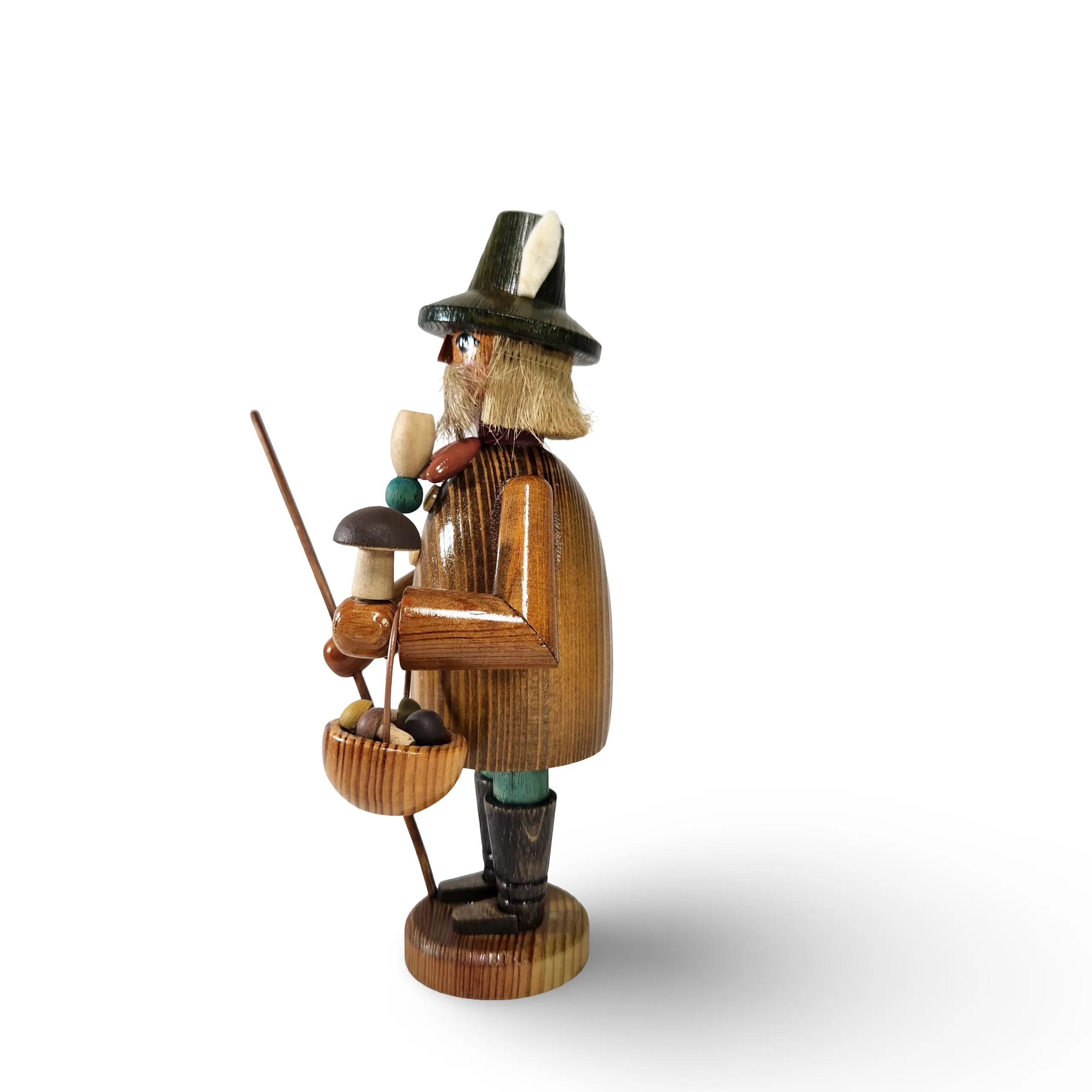 Vintage Smoker Incense Burner THE MUSHROOM FORAGER German Folk Art Erzgebirge Epertic Wood Christmas Decor Germany - image 5