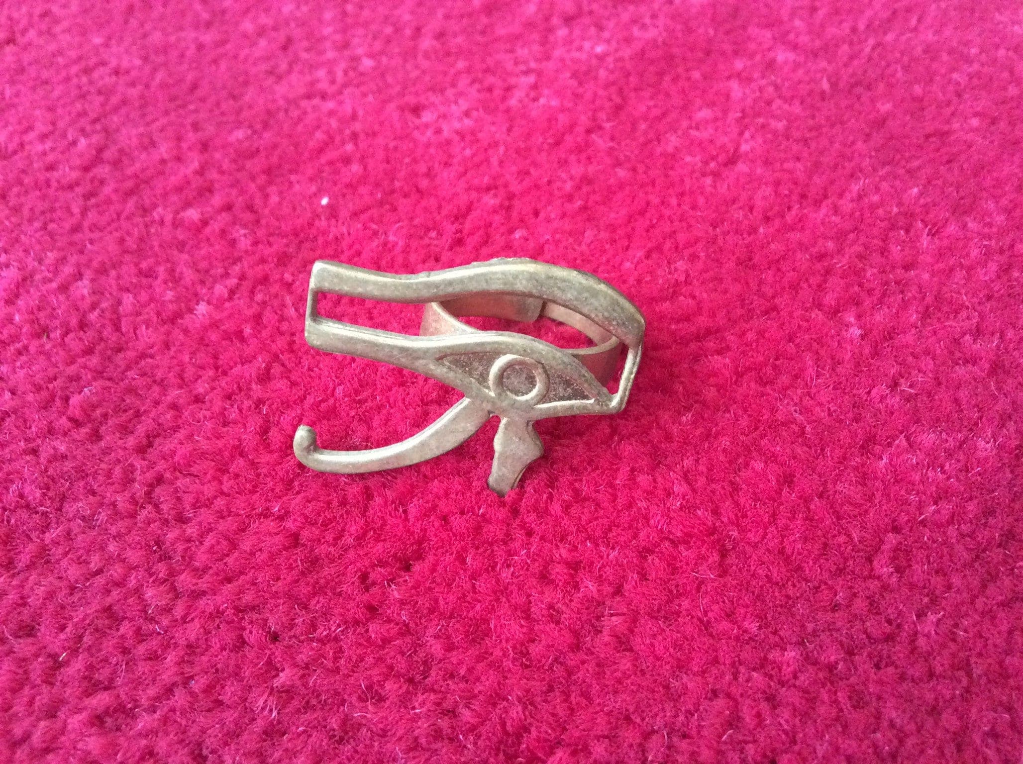 Ancient Egyptian Eye Of Horus African Jewelry Falcon Goddesses adjustable brass ring ,Egypt boho bohemian ring T3