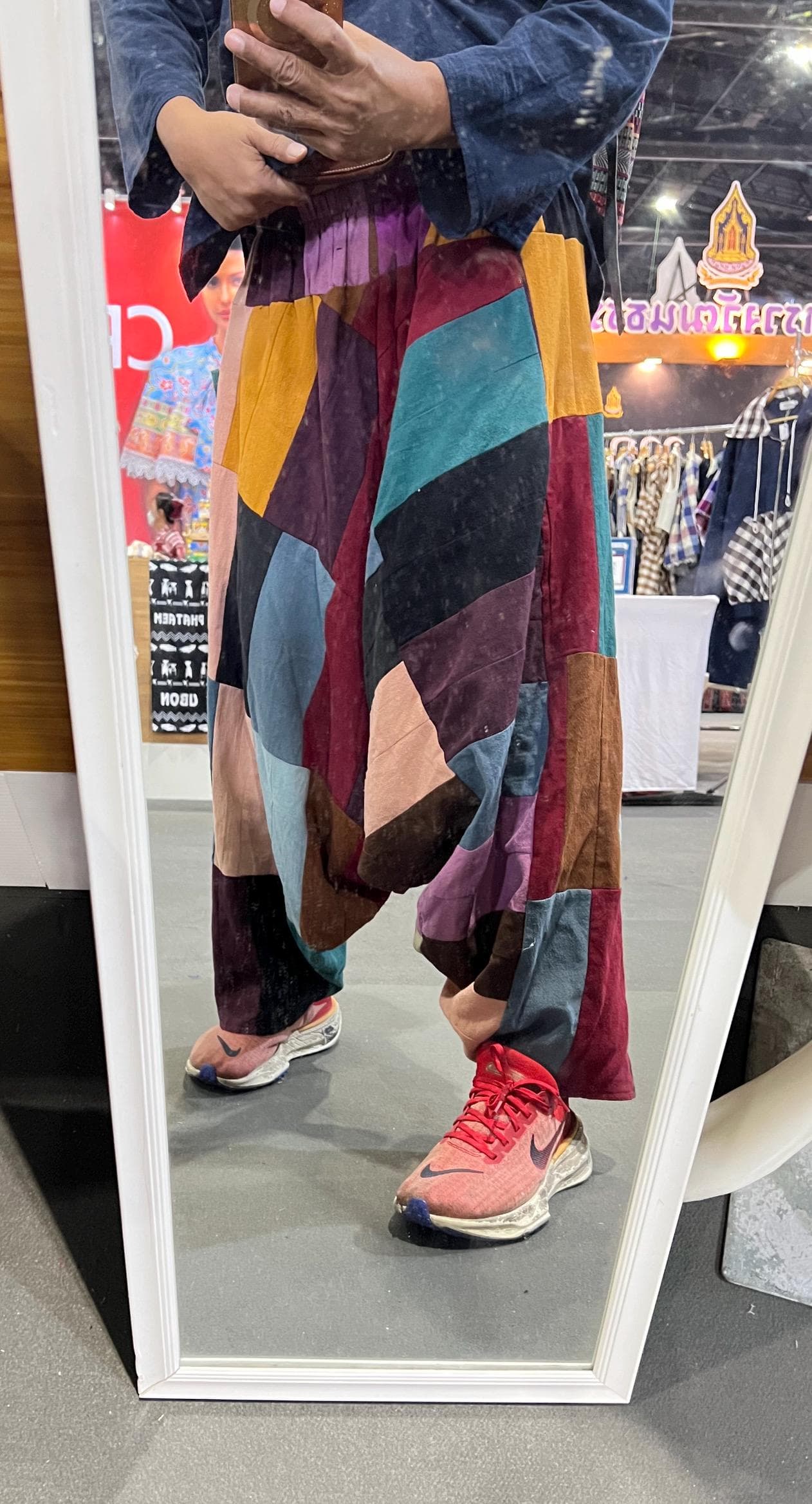 Unisex Patchwork Harem Pants | Cotton Drop Crotch Joggers | Adjustable Wrap Yoga Pants | Boho Gypsy Trousers for Men & Women