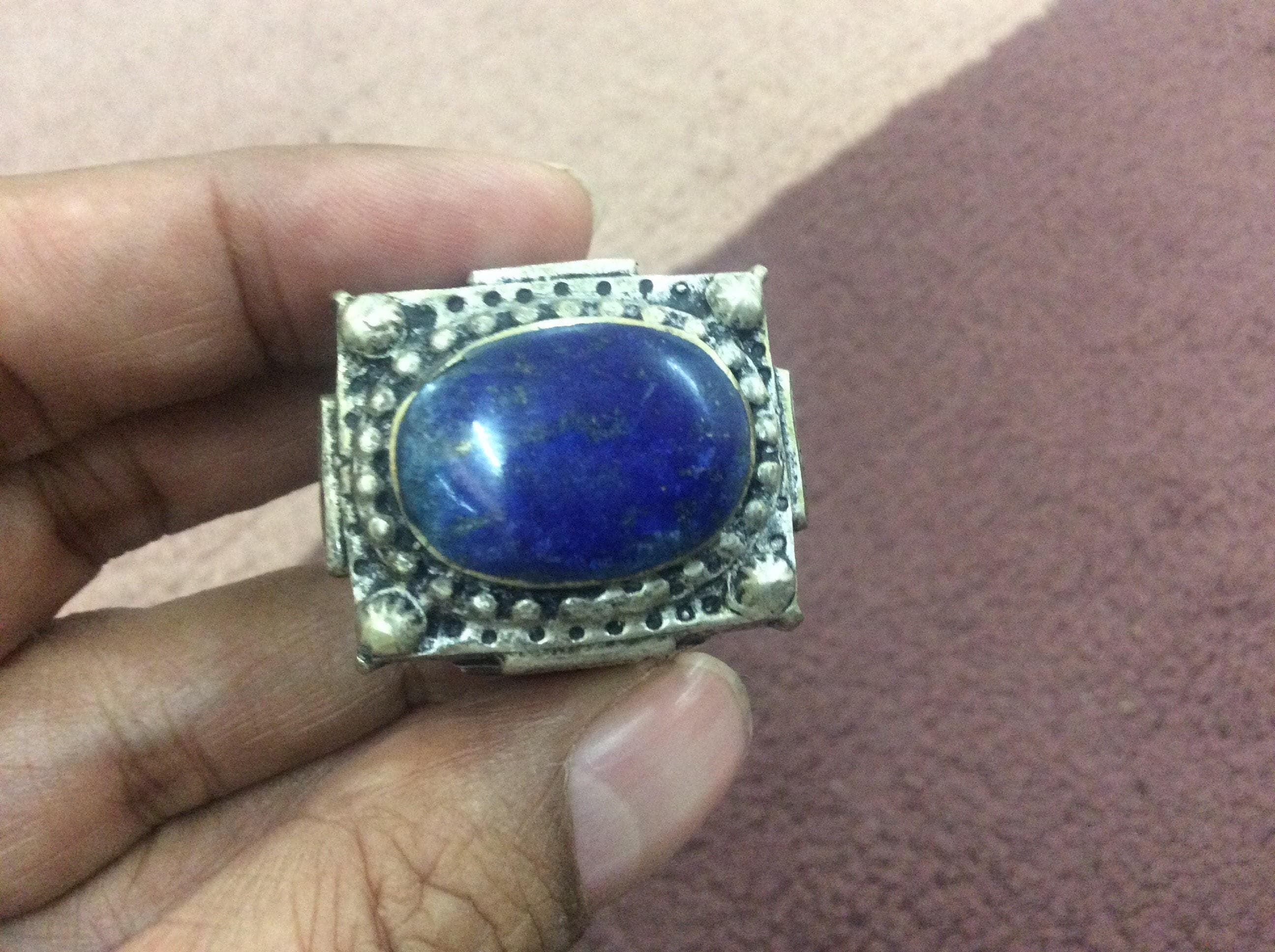 Lapis lazuli stone Size 7 Ring , Bohemian Ring, Gypsy RIng, Tribal jewelry, afghan ring , desert Ring , Vintage , blue stone ring