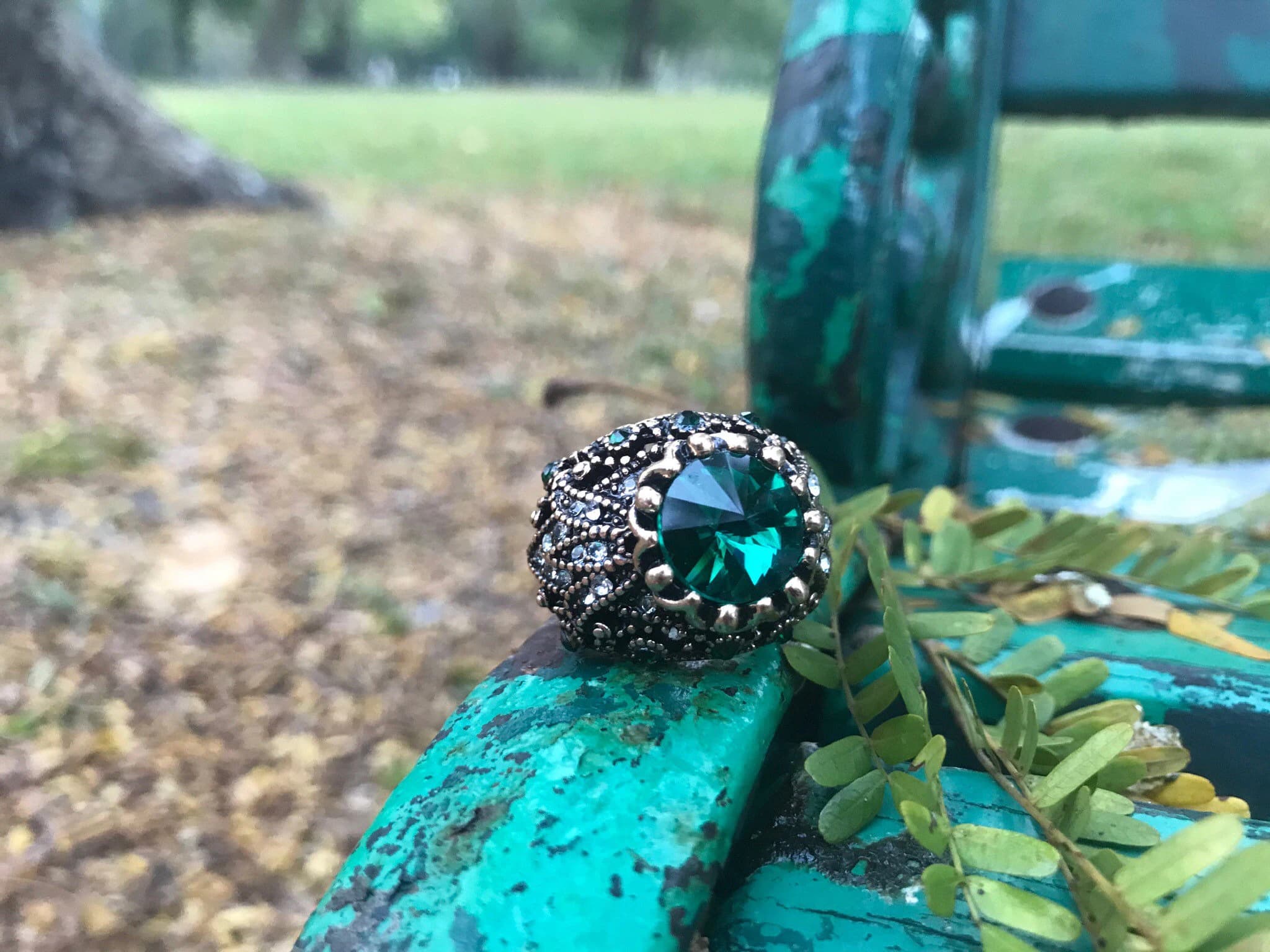 Retro Turkish ottoman Sultan Green Ring Evil Eye Cz Topkapi Crystal Women Jewelry Size 6 Wedding Anatolia Culture