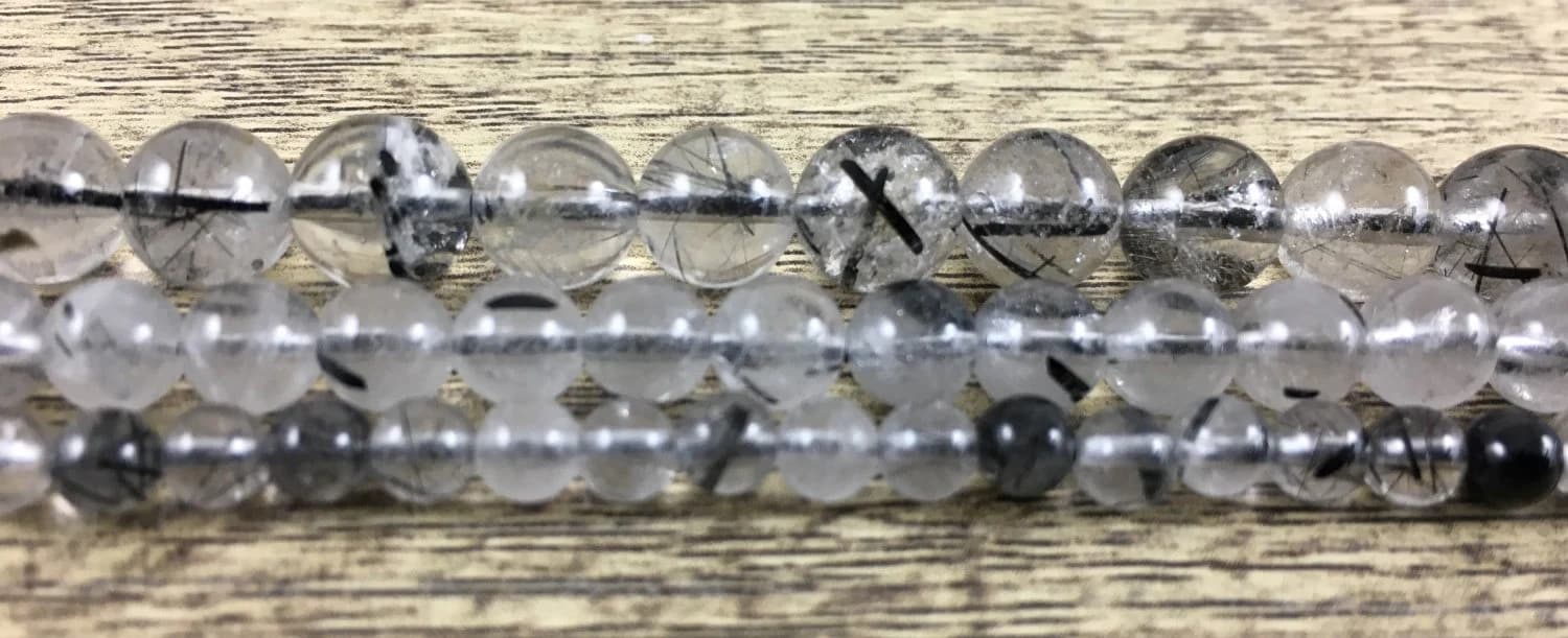 Black Tourmalinated Quartz, Quartz Beads, 4mm Quartz Beads, Gem Stone beads, bulk buy, mala beads, Canadian Supplier, Wholesale buy - image 5