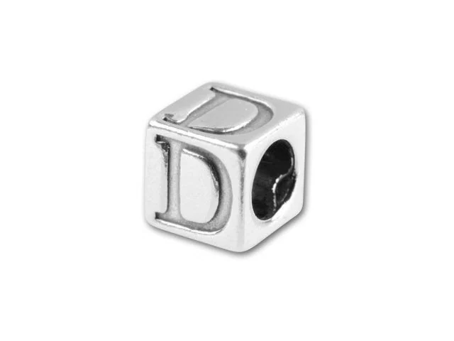 Sterling Silver Alphabet Cube, 4.5mm Cube letter, Silver Alphabet beads, Silver A, B, C, D Letter, Letter Beads, Initial Beads, Letter block - image 5