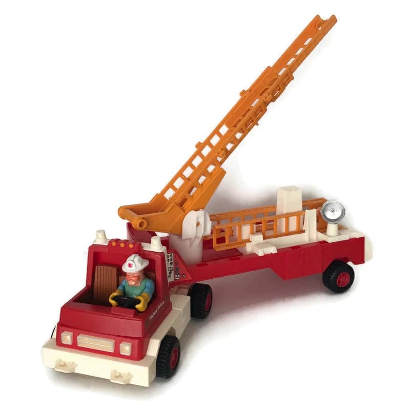 1978 Fisher Price Husky Helpers Fire Truck #319: Vintage Hook & Ladder Set - image 4