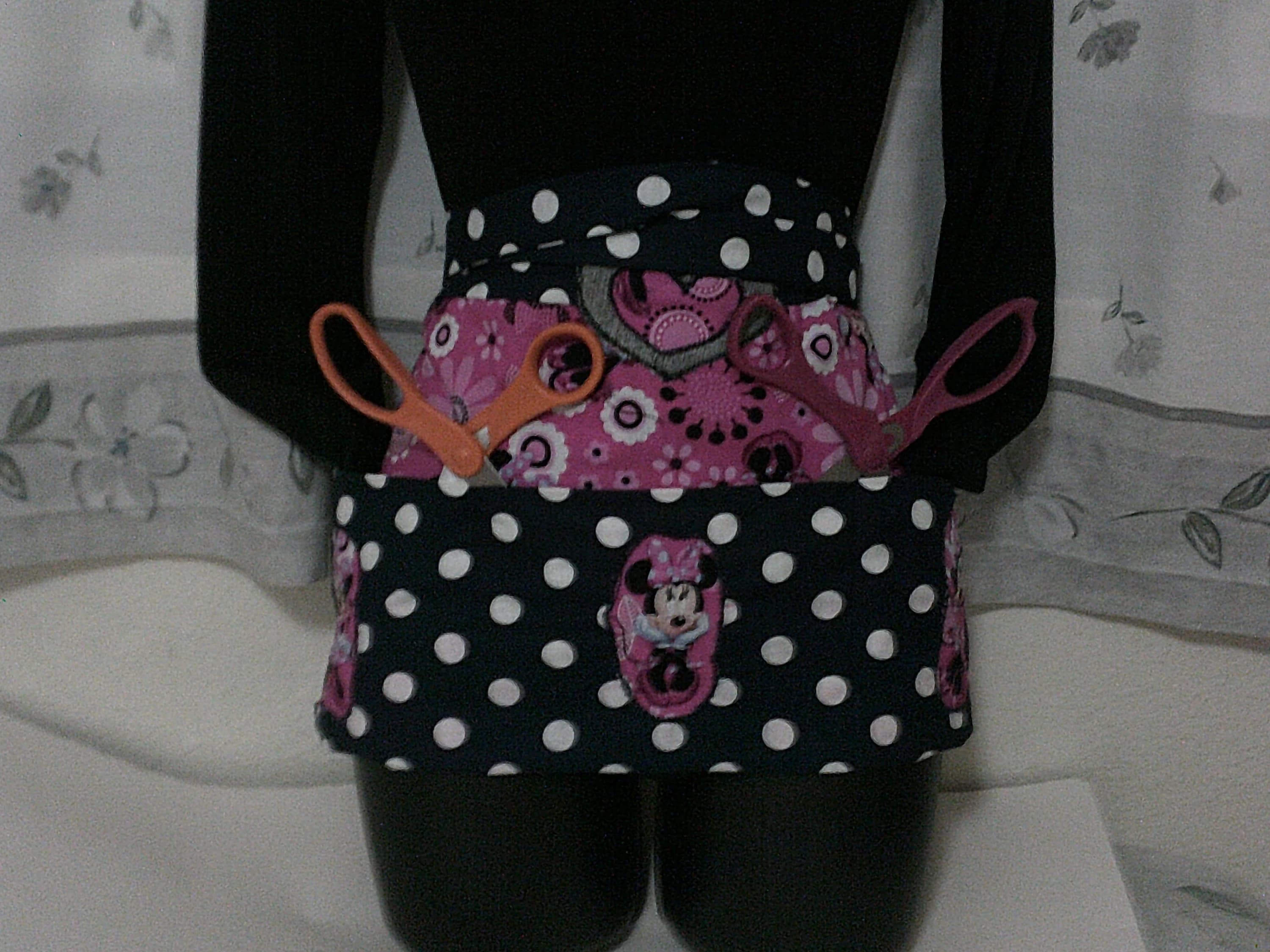Handy Helper Patchwork Skirt Aprons! Stylish & Practical! Great for the Classroom or Home. 3 Deep Pockets Hold Stuff. Made to fit all sizes! - image 2