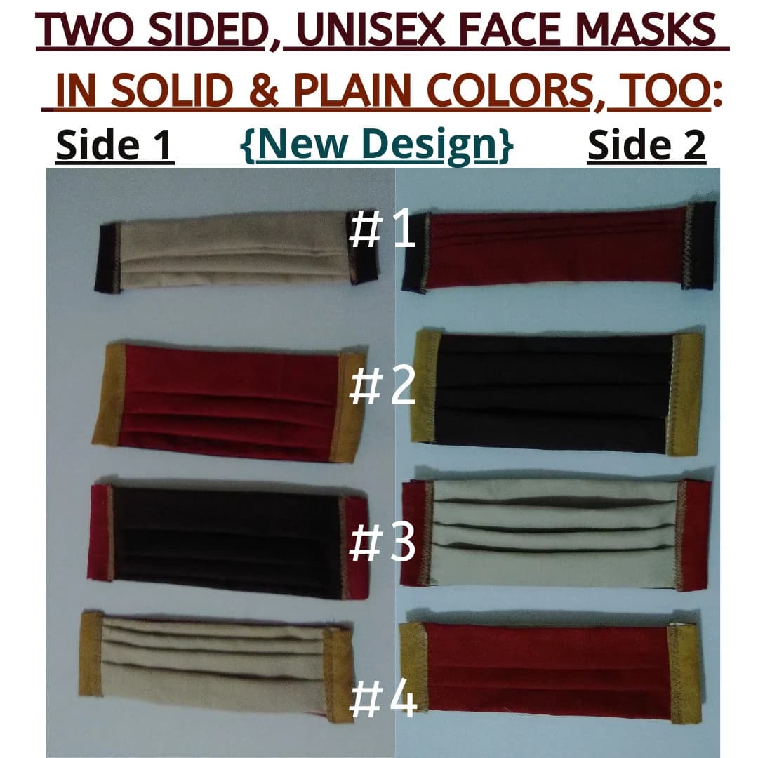 SALE: Buy 2 get a 50% discount. Unique Fabric FACE MASKS Accommodate Ties &/Or Elastic! Has Filter Pocket Practical Comfortable Affordable. - image 2