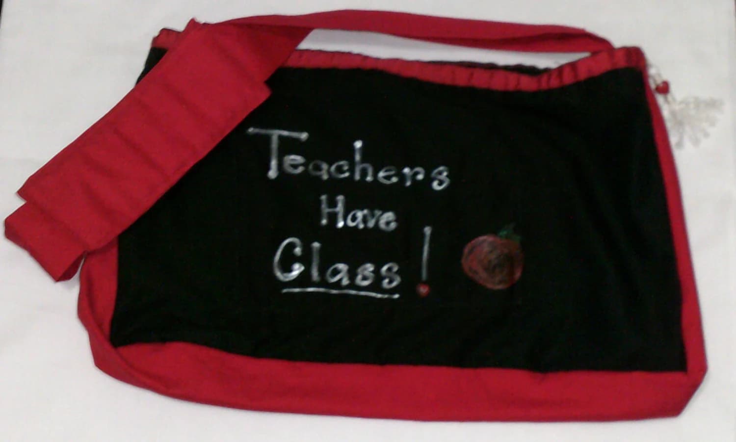 THANK Your Teacher! Teachers Have Class! Fabric 2 Sided Adjustable Teacher Bag. Reliable Handy Practical Sensible! Light Sturdy Made to Last - image 3