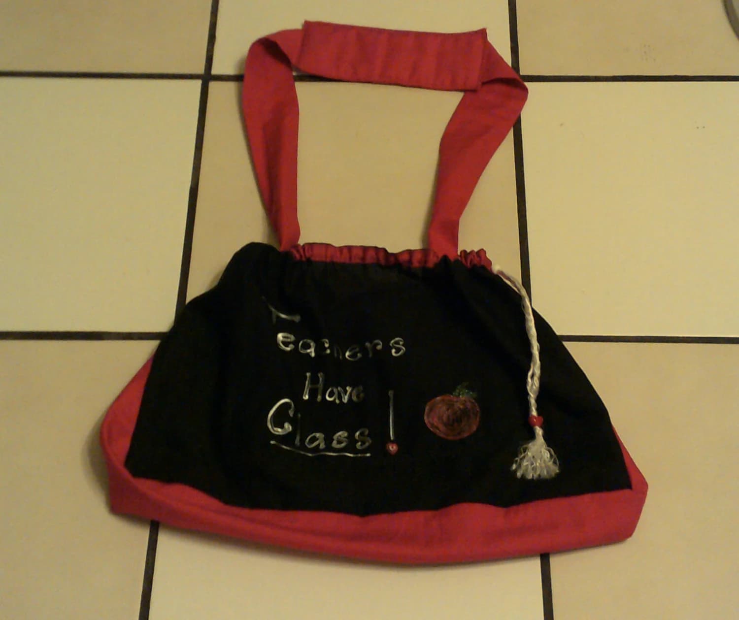 THANK Your Teacher! Teachers Have Class! Fabric 2 Sided Adjustable Teacher Bag. Reliable Handy Practical Sensible! Light Sturdy Made to Last - image 5