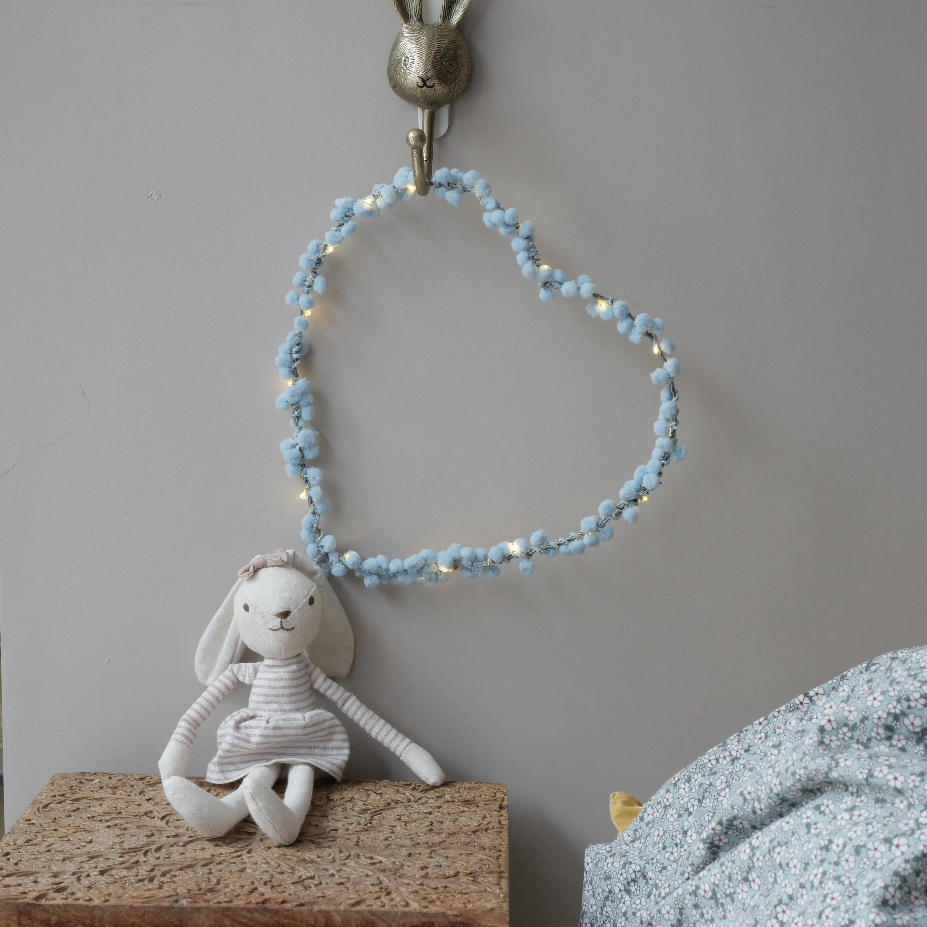 Pom Heart Light | Handmade LED Night Light, Kids Room Decor - image 2