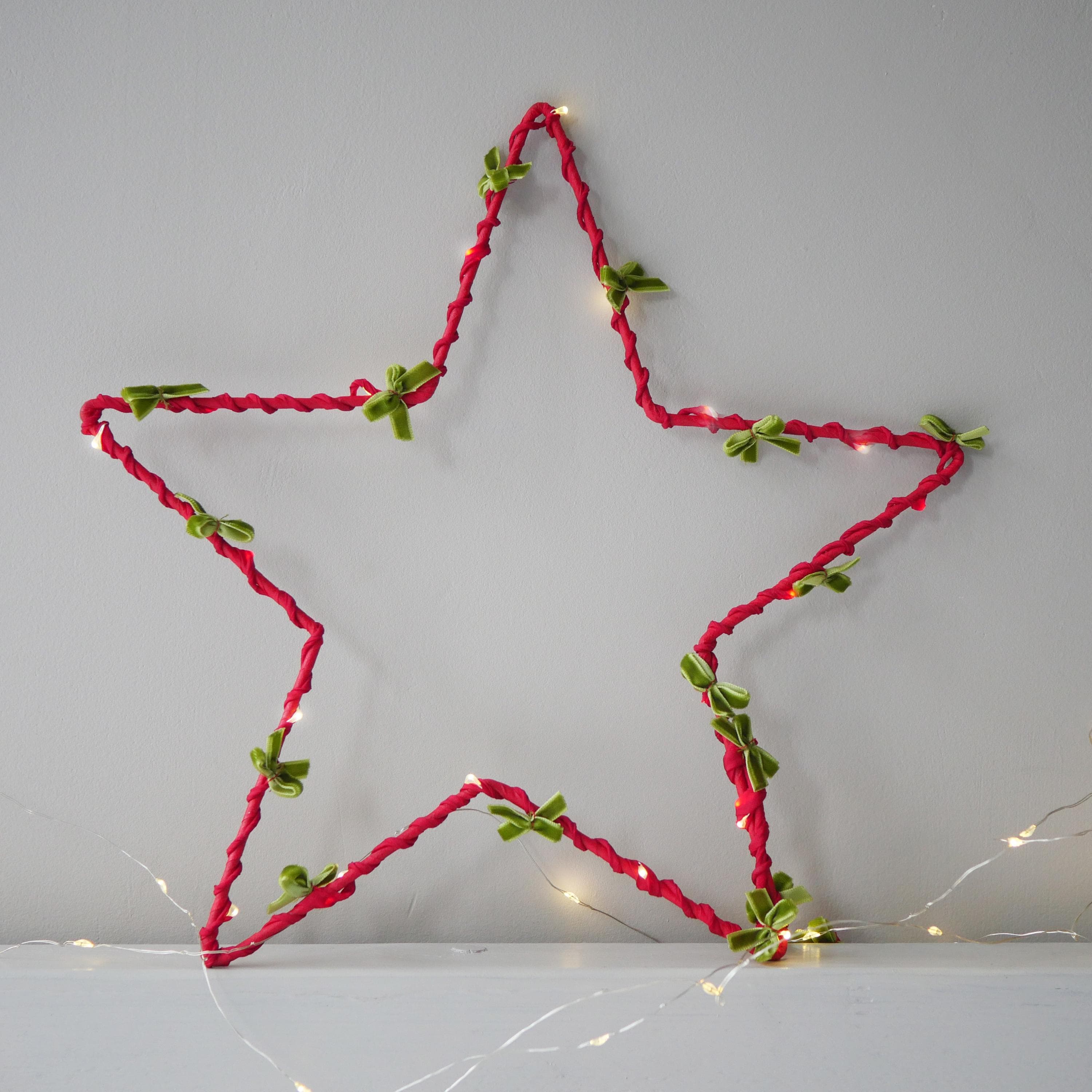 Velvet Bow Star Light | Handmade Christmas Decoration - image 2