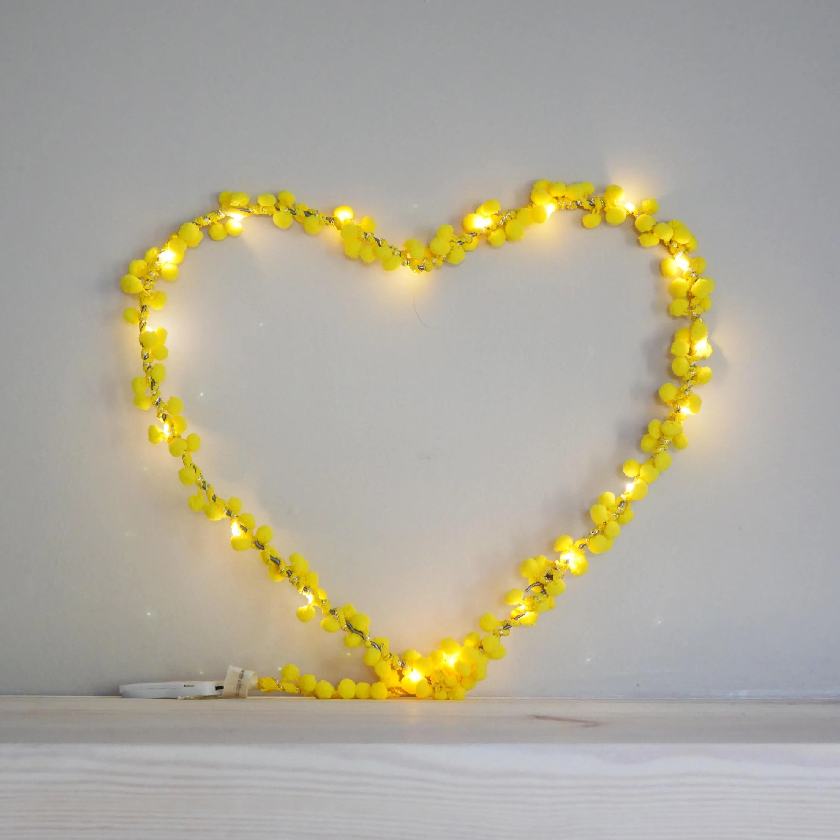 Pom Heart Light | Handmade LED Night Light, Kids Room Decor - image 4