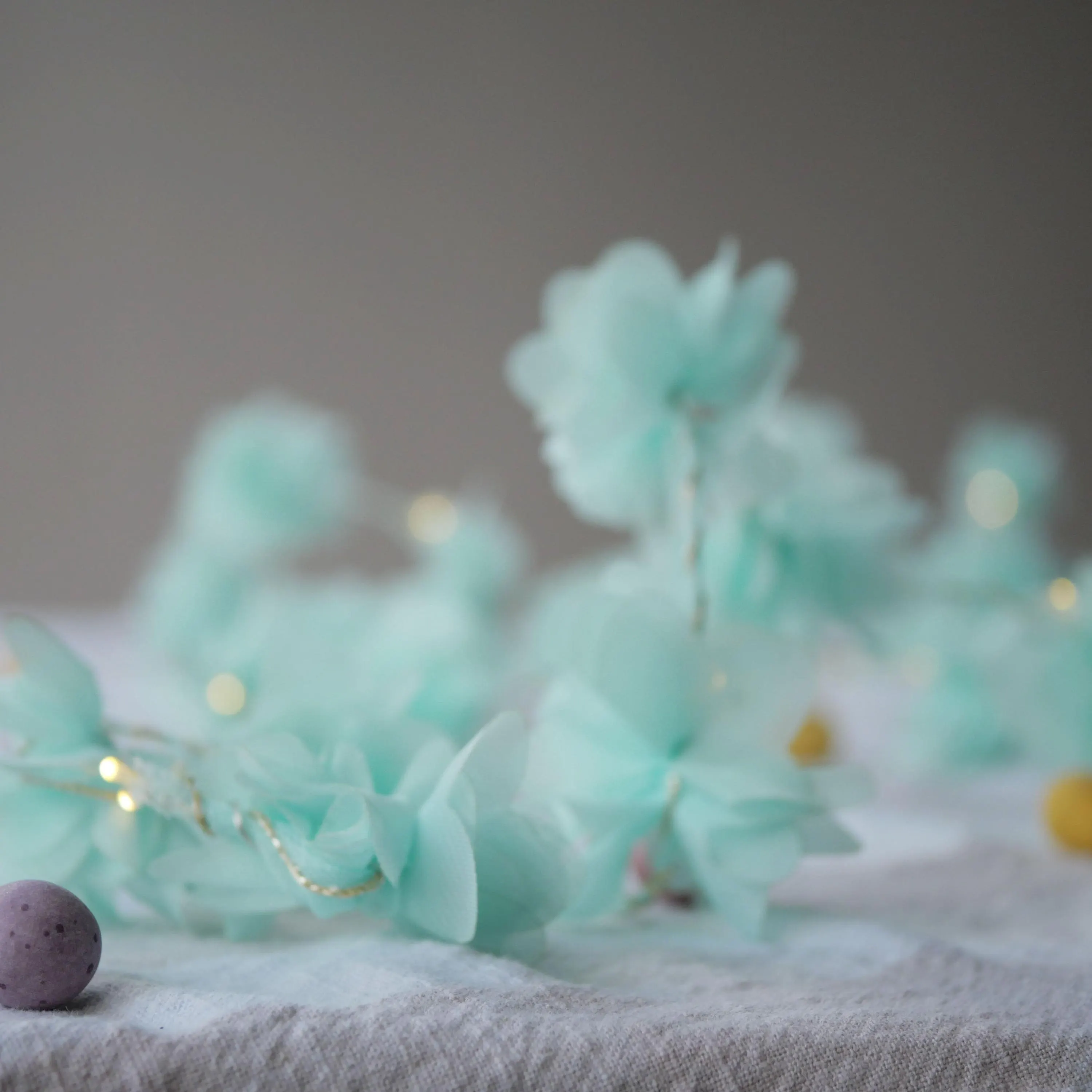 Mint Chiffon Flower Fairy Lights: Wedding Table Decoration - image 4