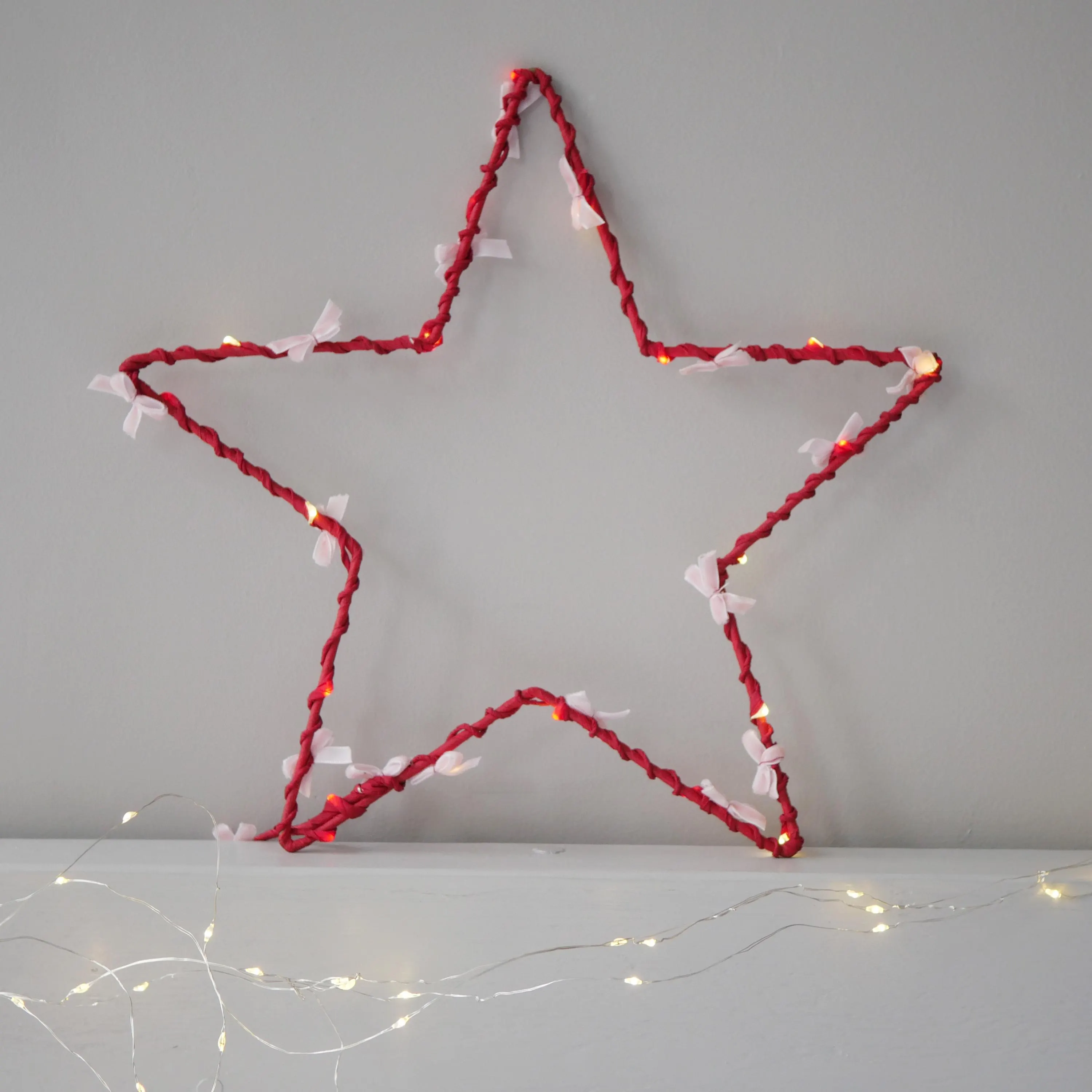 Velvet Bow Star Light | Handmade Christmas Decoration - image 3