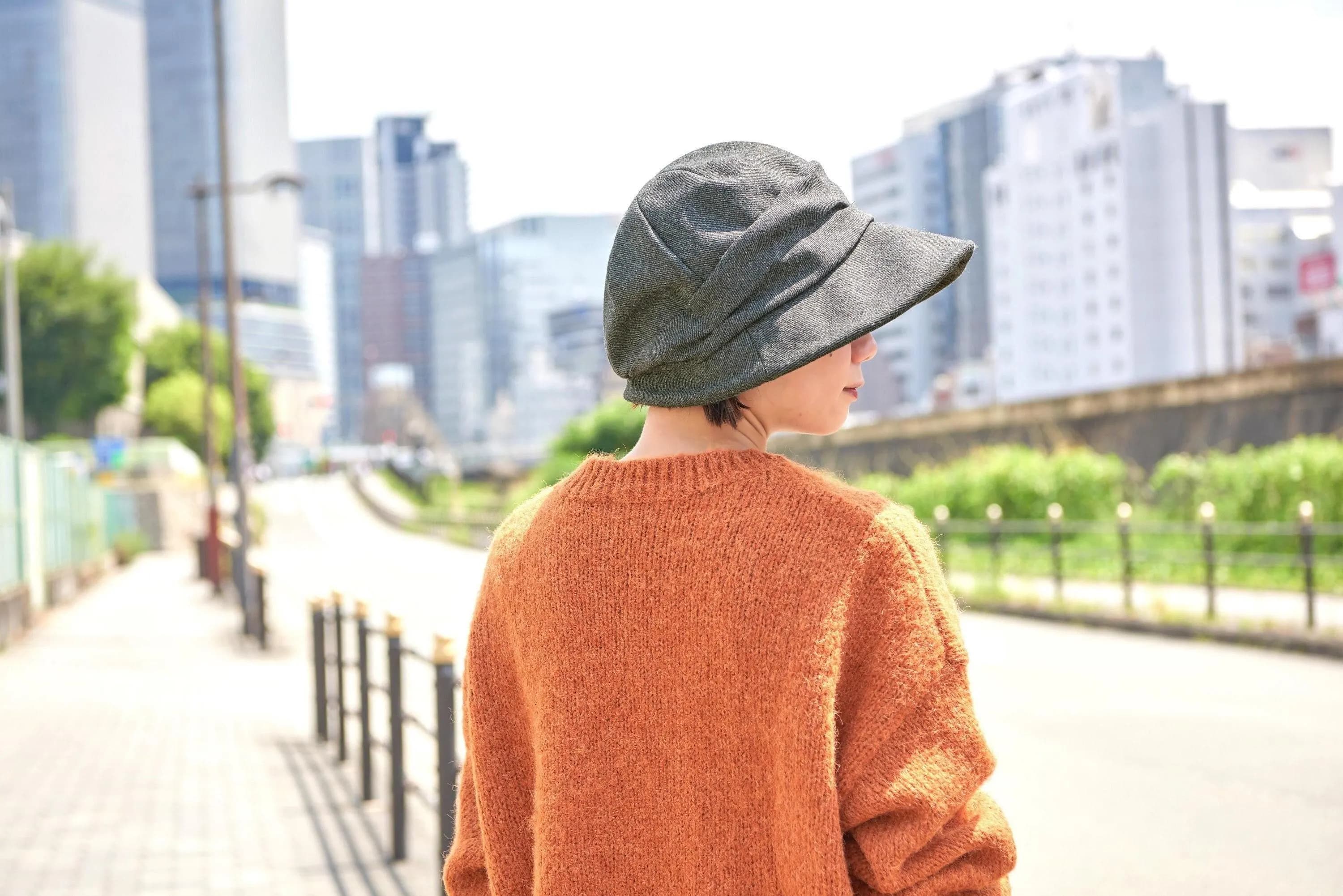 Womens Newsboy Winter Hat, Organic Cotton Bonnet, Soft Visor Casquette, Chemo Cap, Ladies Cloche, Foldable Adjustable Sun Hat Wide Brim Peak - image 3